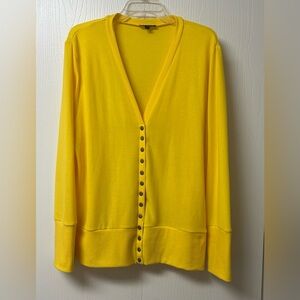 Yellow Snap-Front Women's Sweater